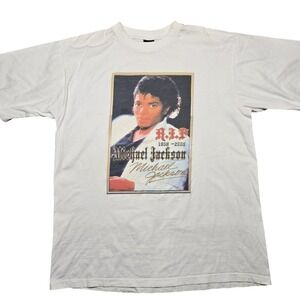 Michael Jackson Shirt Mens 2XL White R.I.P Graphic Tee ATOO Griffin Music